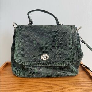 Coach Green Snake Print Handbag